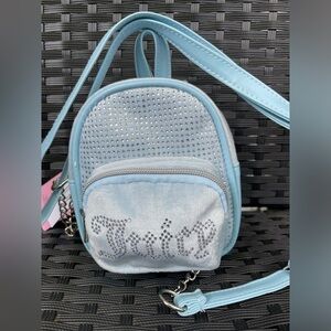 Juicy Couture Blue Mini Backpack,Juicy couture mini backpack for girl.